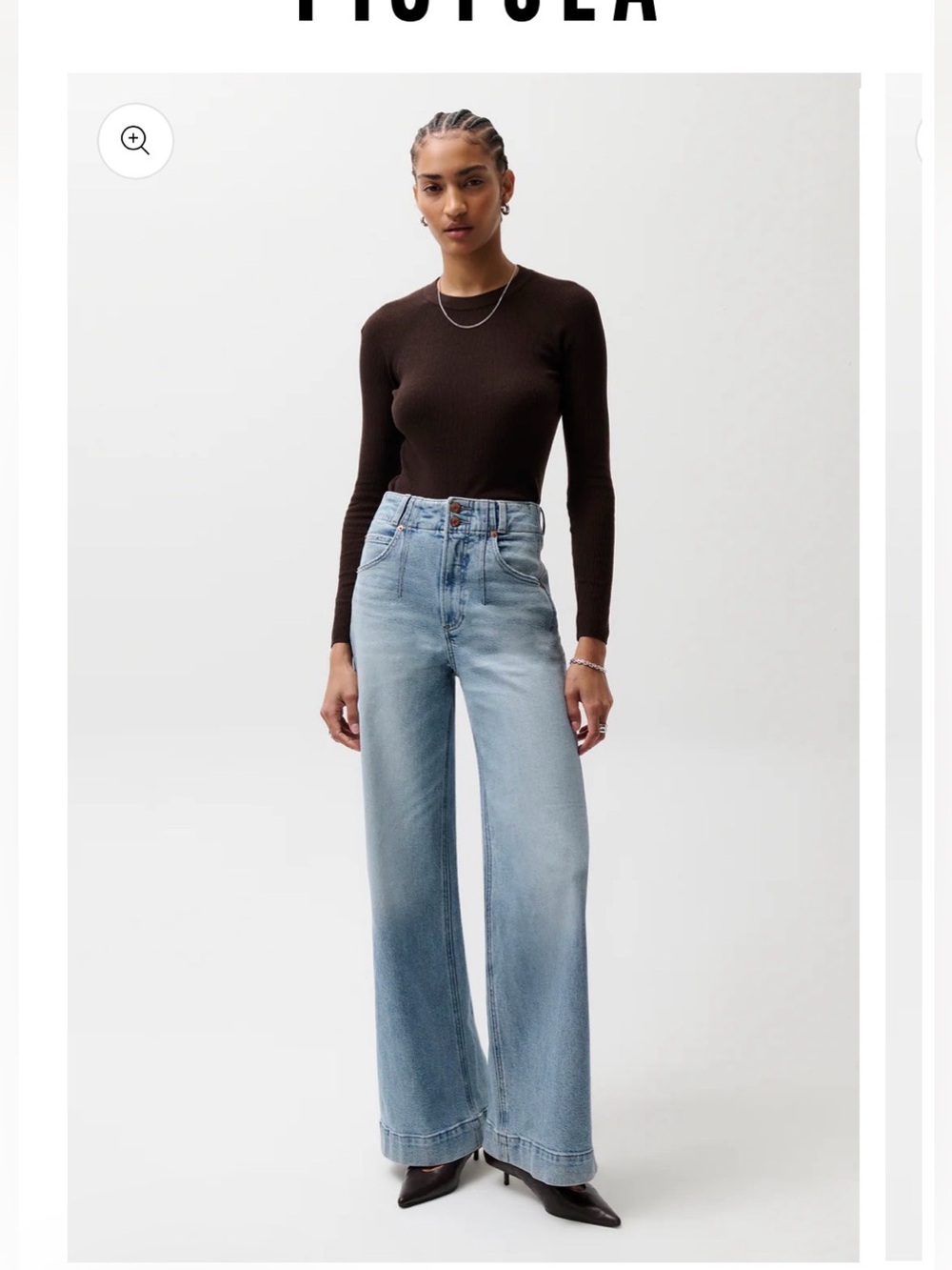 Pistola Lana High Rise Ultra Wide Leg Jeans Terrace Light Wash